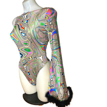 Load image into Gallery viewer, LUCID DREAMS | Aria Cut-Out One Shoulder Bell Sleeve Bodysuit | Fluff Sleeve