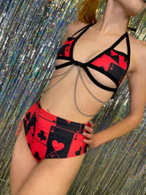 Load image into Gallery viewer, HOUSE OF CARDS | High Waisted Bottoms, Festival Bottoms, Rave Bottoms, Black Rave Outfit