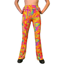 Load image into Gallery viewer, ALL The GLOW | Cut Out Flare Bell Bottom Pants, Festival Bottoms, Rave Pants, Yoga Pants