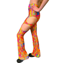 Load image into Gallery viewer, ALL The GLOW | Cut Out Flare Bell Bottom Pants, Festival Bottoms, Rave Pants, Yoga Pants