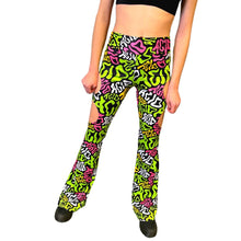 Load image into Gallery viewer, ACID | Cut Out Flare Bell Bottom Pants, Festival Bottoms, Rave Pants, Yoga Pants