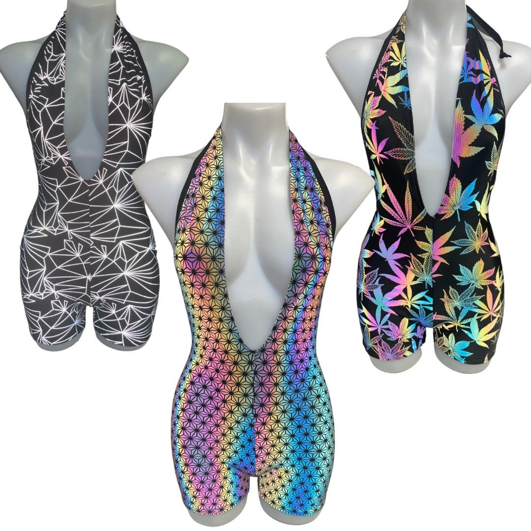 REFLECTIVE PLAYSUIT Playsuit Halter Romper Festival Outfit
