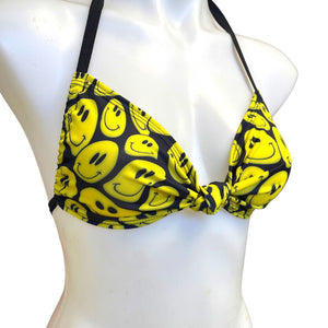 YELLOW SMILES | Twist Top | Adjustable Bikini Top, Women's Festival Top, Rave Top