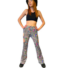 Load image into Gallery viewer, LUCID DREAMS | Cut Out Flare Bell Bottom Pants, Festival Bottoms, Rave Pants, Yoga Pants