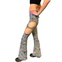 Load image into Gallery viewer, LUCID DREAMS | Cut Out Flare Bell Bottom Pants, Festival Bottoms, Rave Pants, Yoga Pants